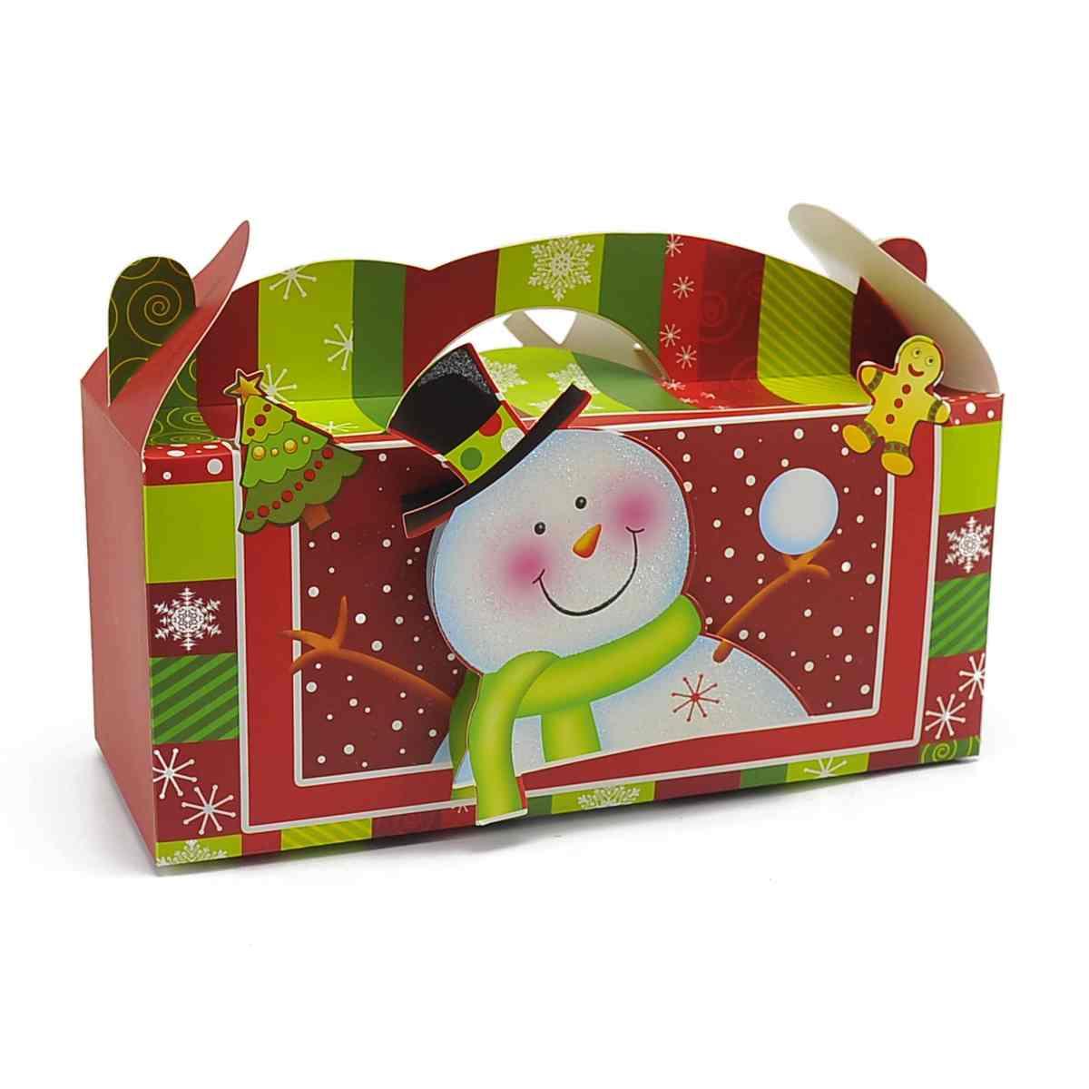 Scatola regalo natalizia 3d pupazzo neve 31 x 13 cm