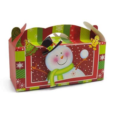 Scatola regalo natalizia 3d pupazzo neve 31 x 13 cm