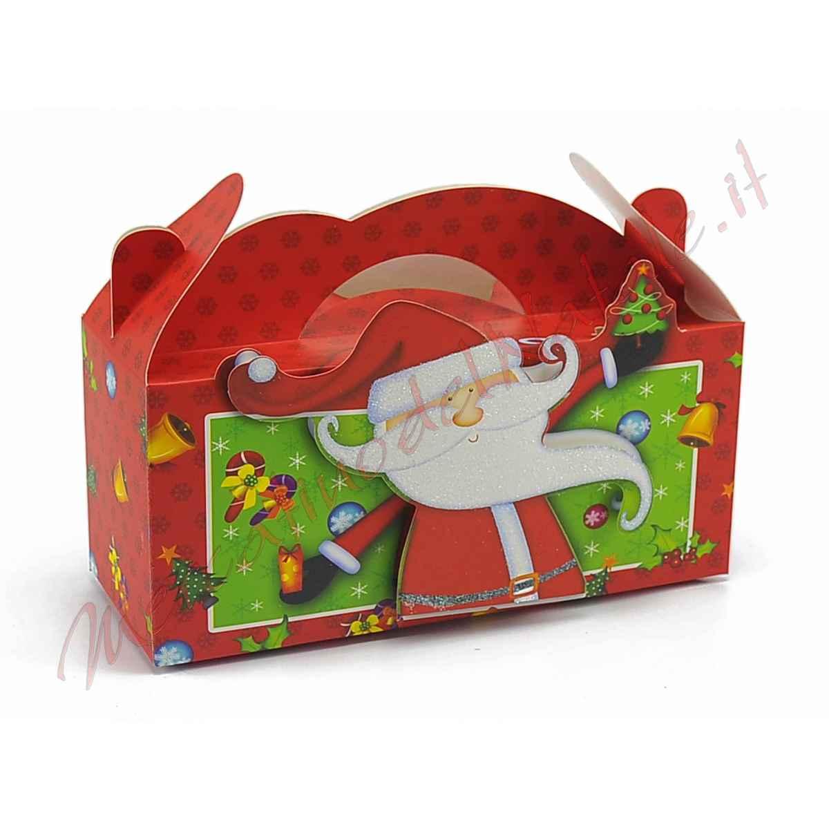 Scatola regalo natalizia 3d babbo natale 31 x 13 cm
