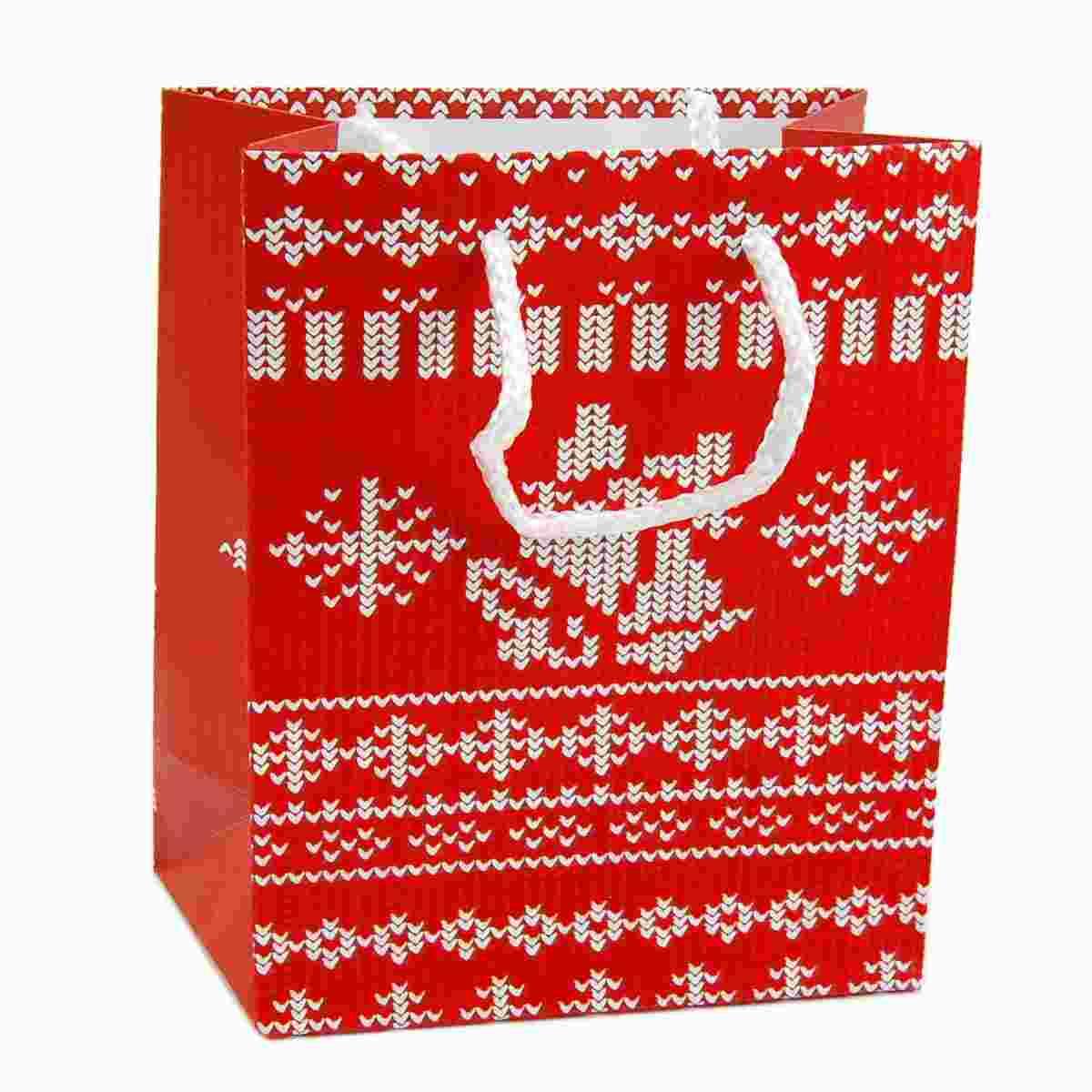 Busta regalo natale floccata 18 x 14 x 7 cm