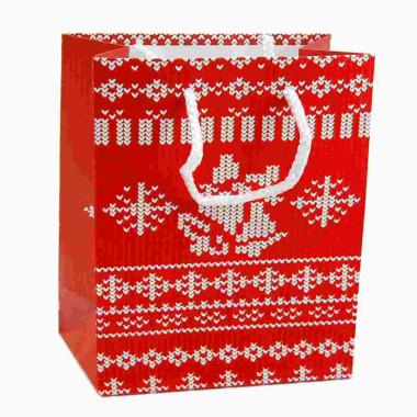 Busta regalo natale floccata 18 x 14 x 7 cm