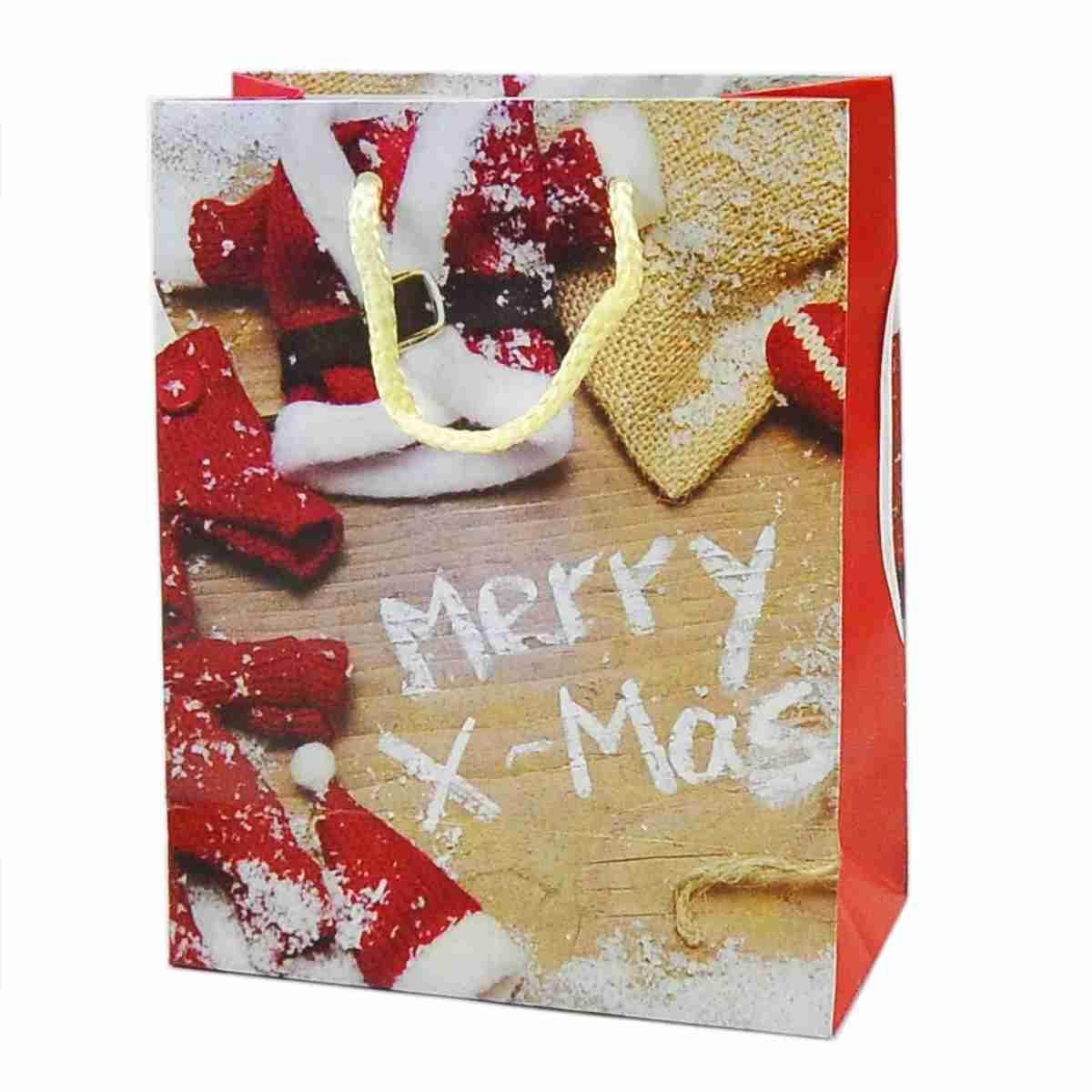 Busta regalo natale xmas 18 x 14 x 7 cm