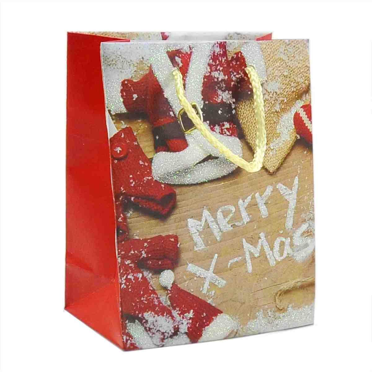 Busta regalo natale xmas 18 x 14 x 7 cm