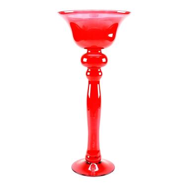 Vaso natale vetro calice rosso
