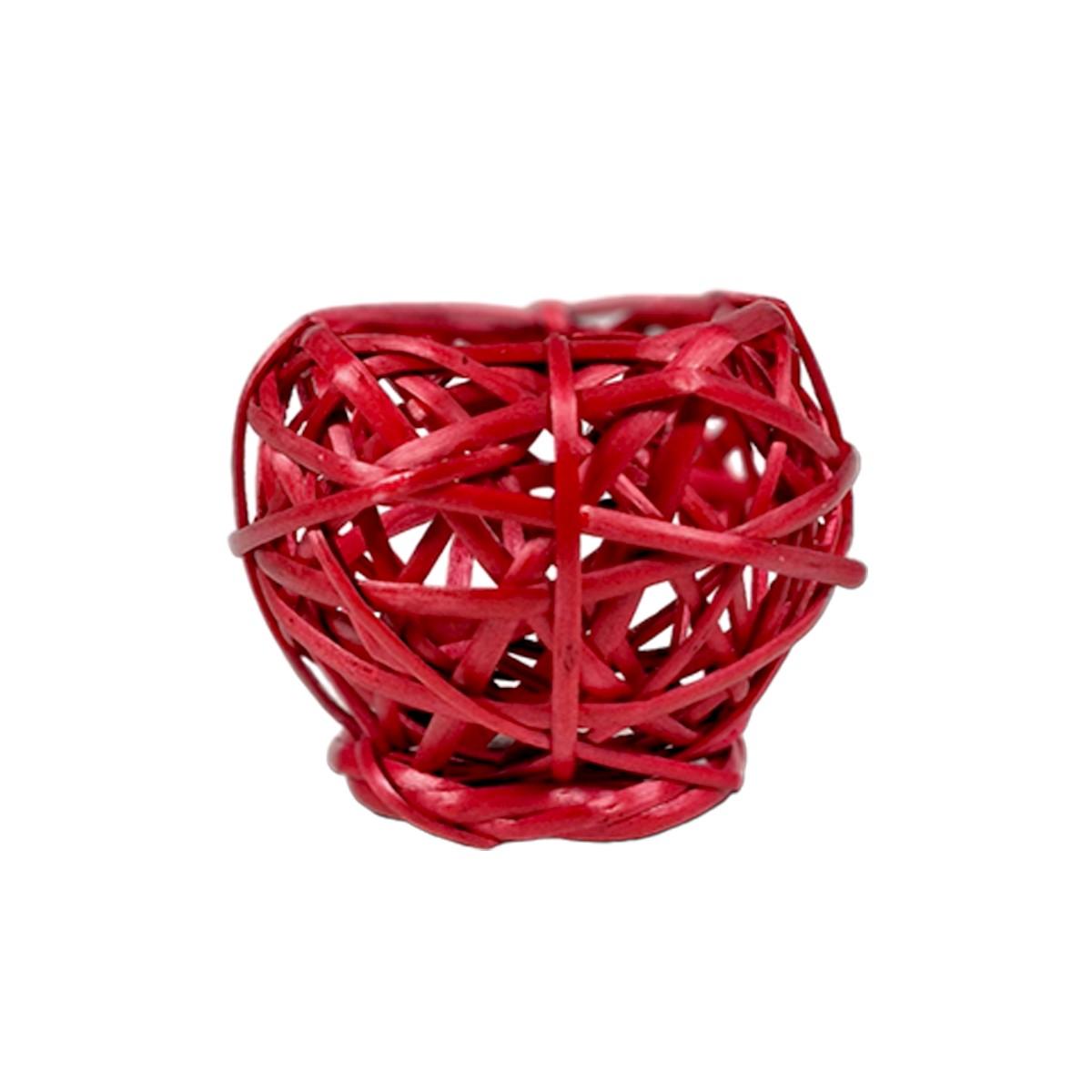 Cesto natale vimini rosso d8