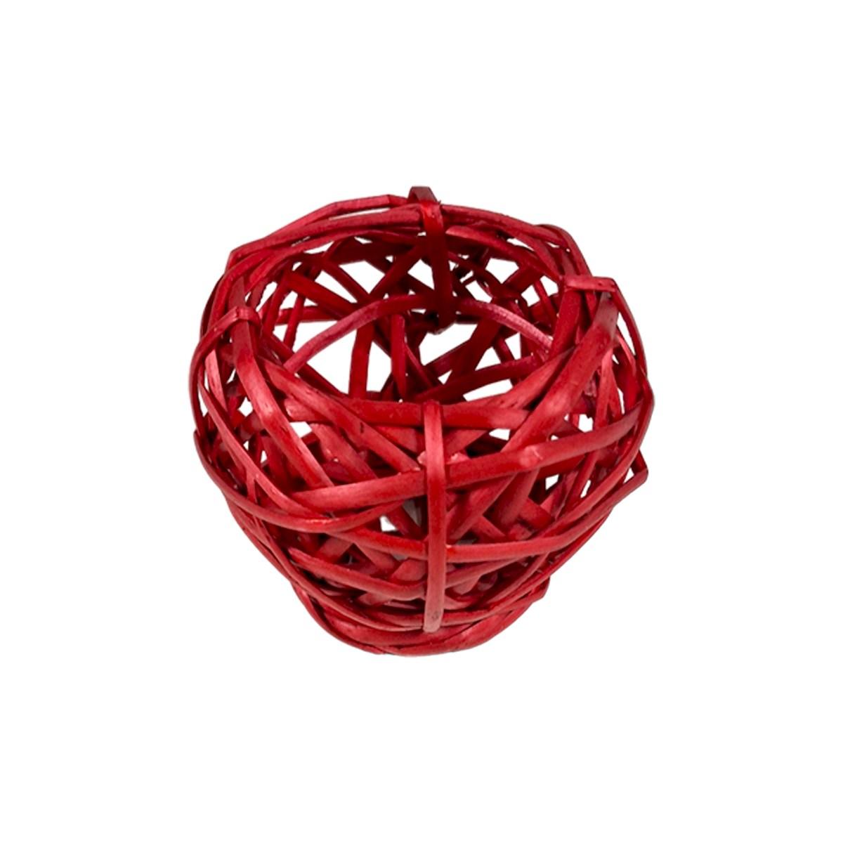 Cesto natale vimini rosso d8