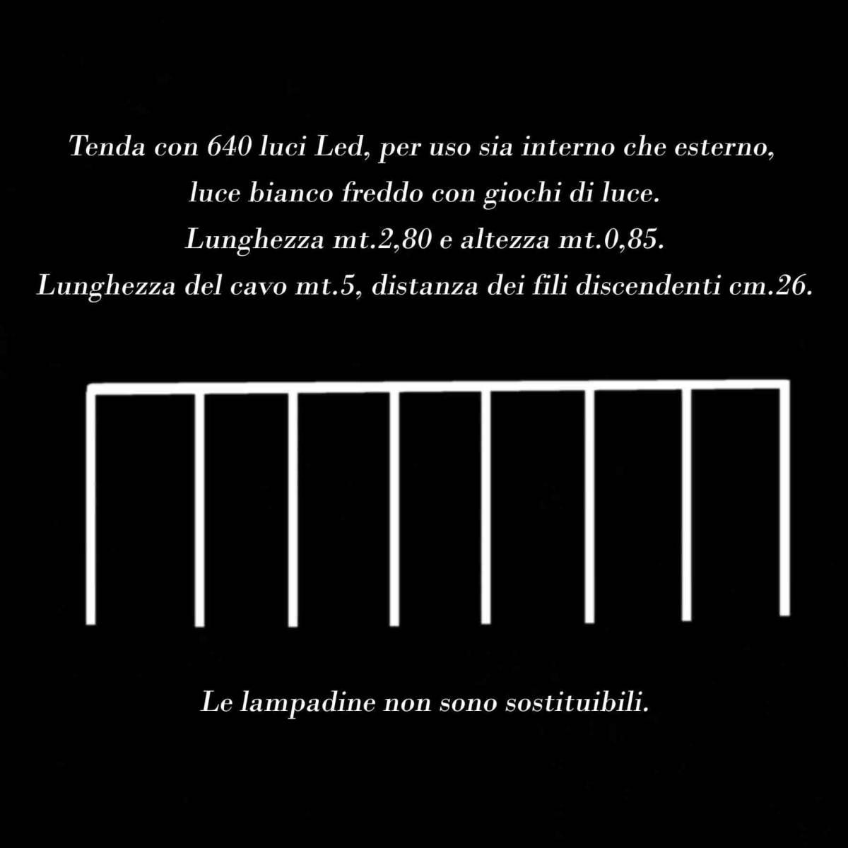 Luci di natale tenda esterno 640 led bianco freddo