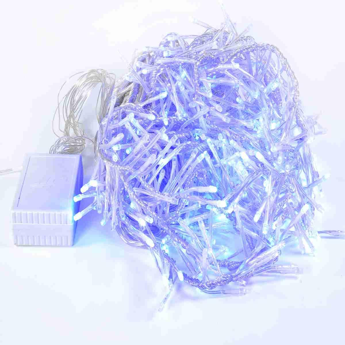 Luci di natale tenda esterno 640 led blu 280 cm