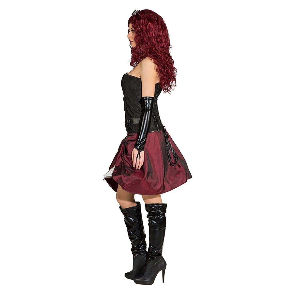 Gonna steampunk bordeaux cerchio