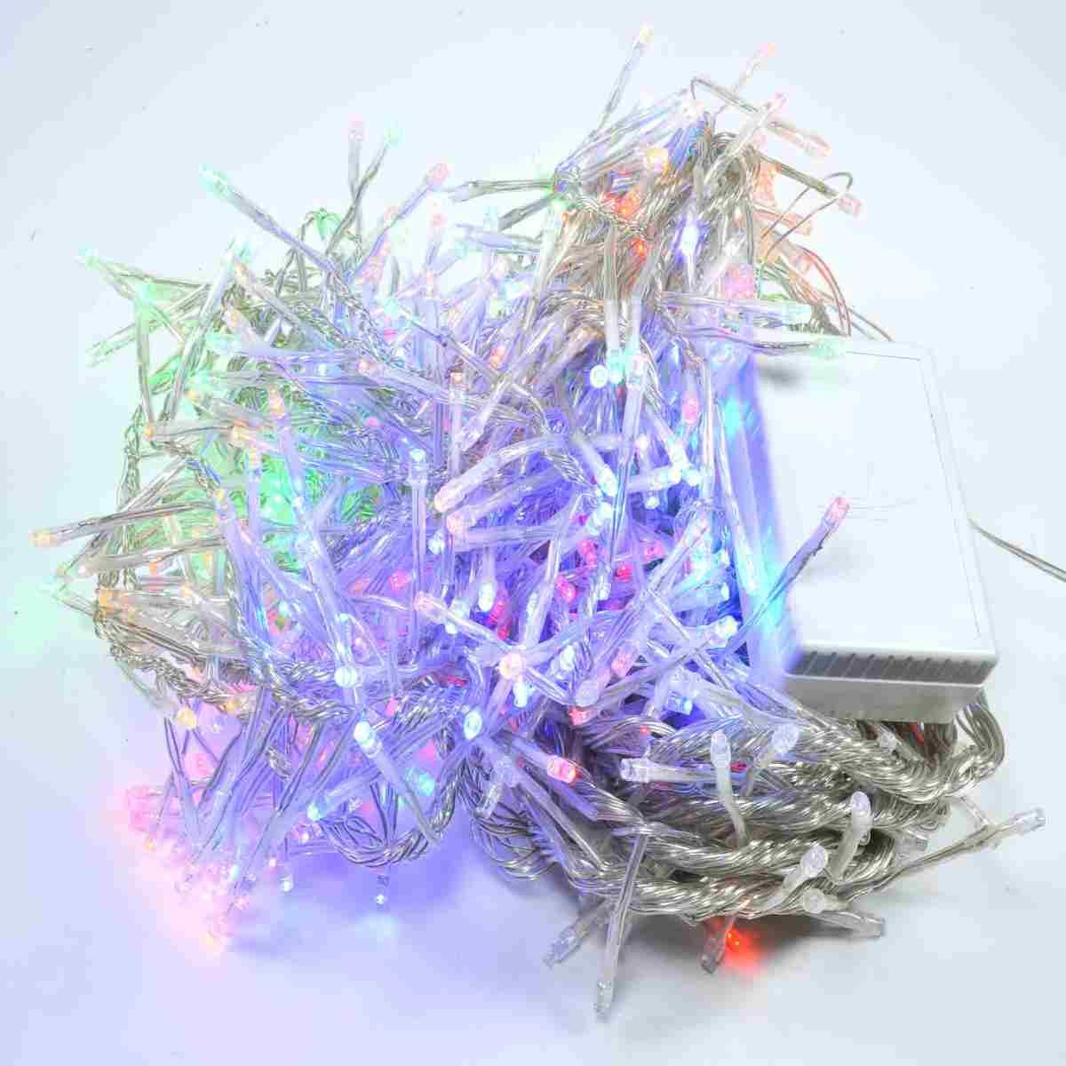 Luci di natale tenda esterno 640 led multicolor 280 x 85 cm