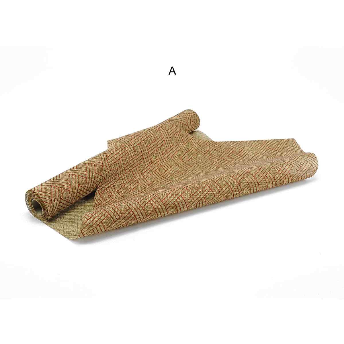 Juta in rotolo beige disponibili 6 decori rossi 48 x 270 cm