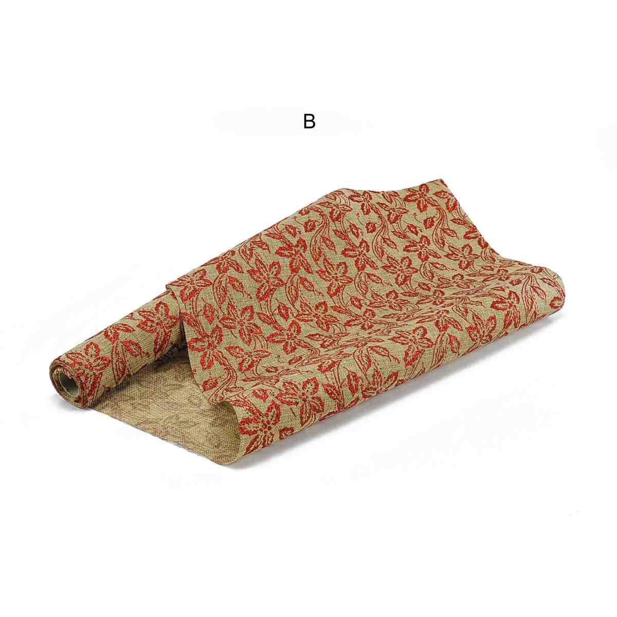 Juta in rotolo beige disponibili 6 decori rossi 48 x 270 cm