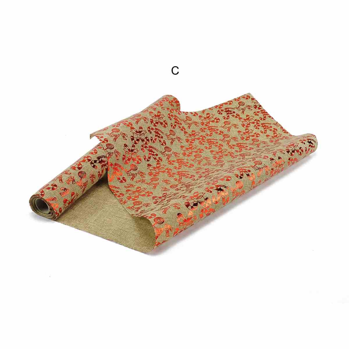 Juta in rotolo beige disponibili 6 decori rossi 48 x 270 cm