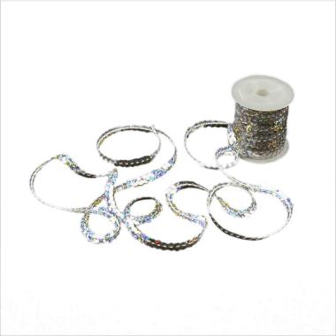 Nastro natalizio cordoncino paillettes argento 5 mt
