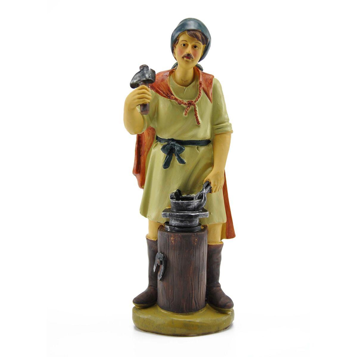 Statua presepe 25 cm maniscalco incudine
