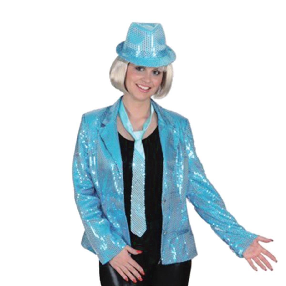 Giacca azzurra paillettes