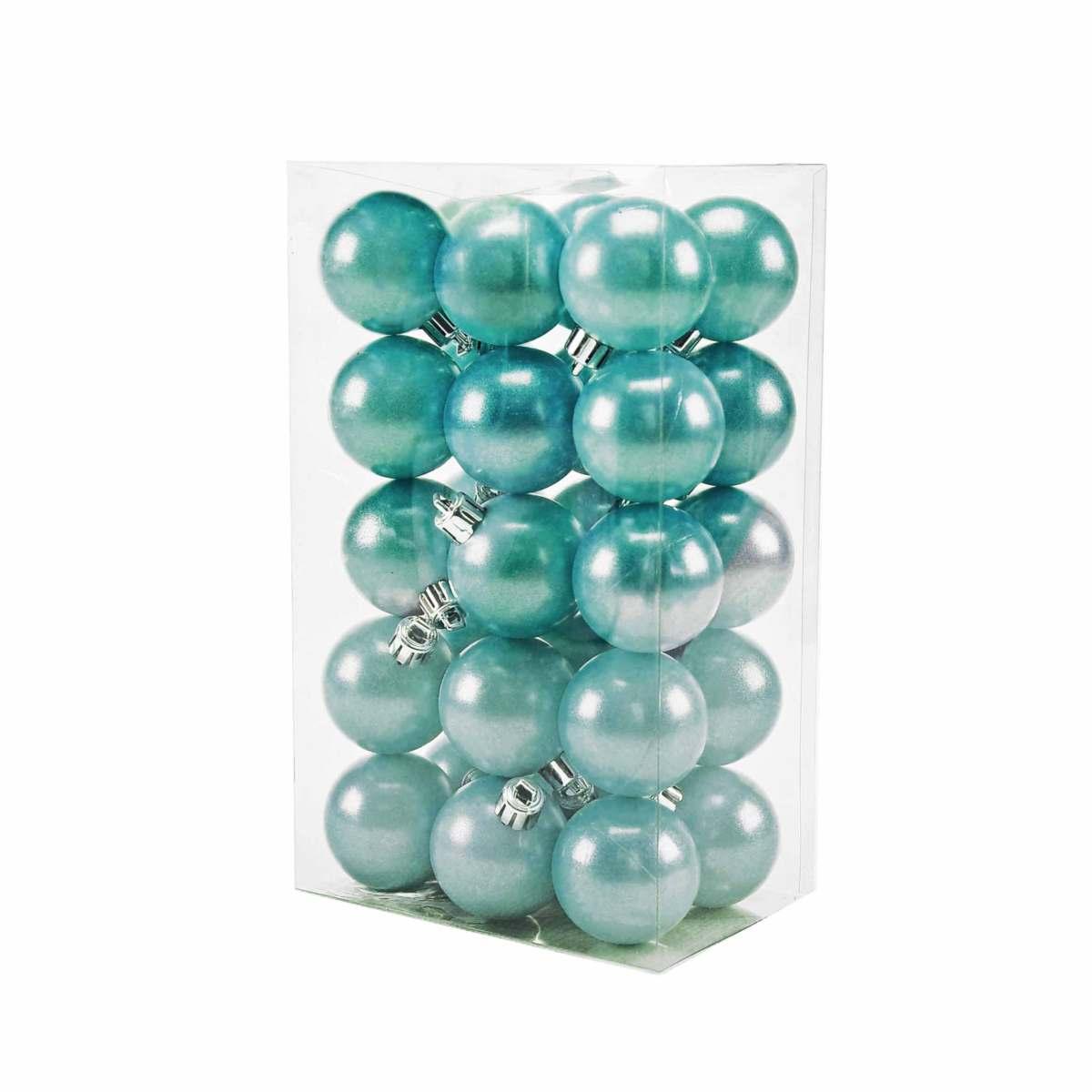 Pallina natalizia azzurre perlate box Set 30 pz