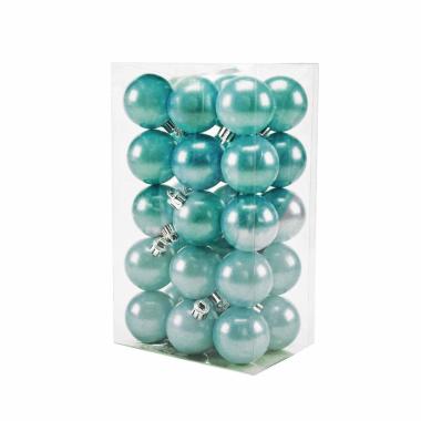 Pallina natalizia azzurre perlate box Set 30 pz