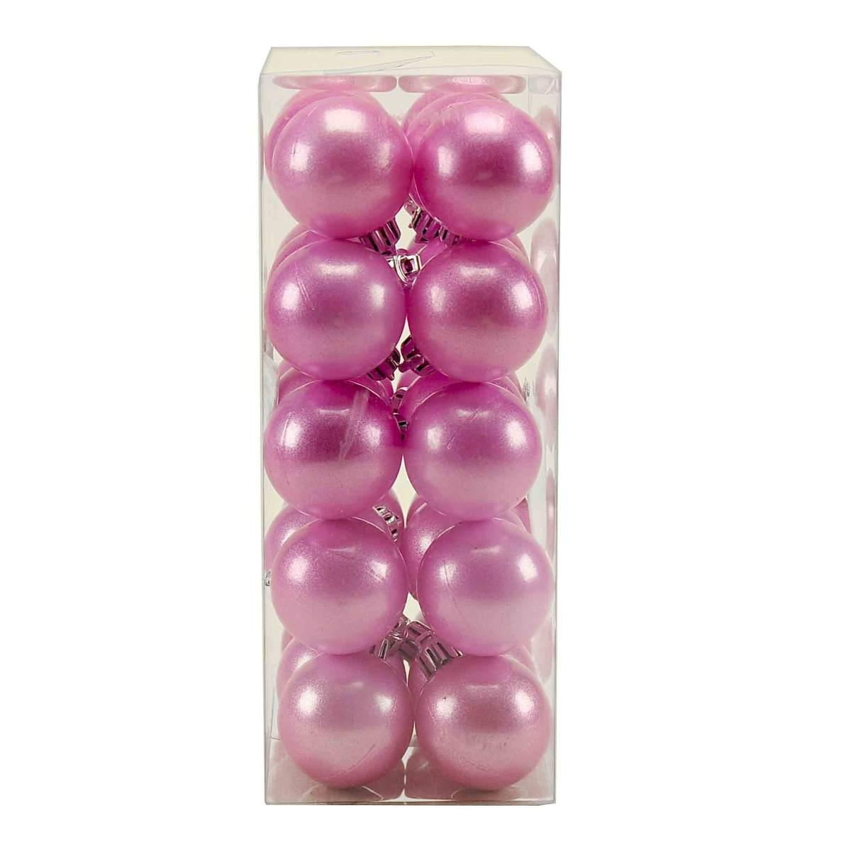 Pallina natalizia rosa mat box Set 30 pz