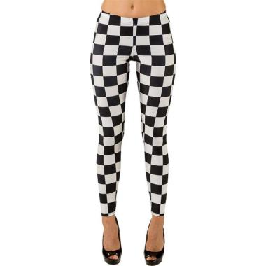 Leggins quadri nere bianchi