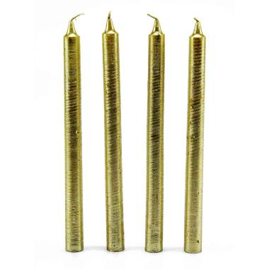 Candela oro champagne Set 4 pz