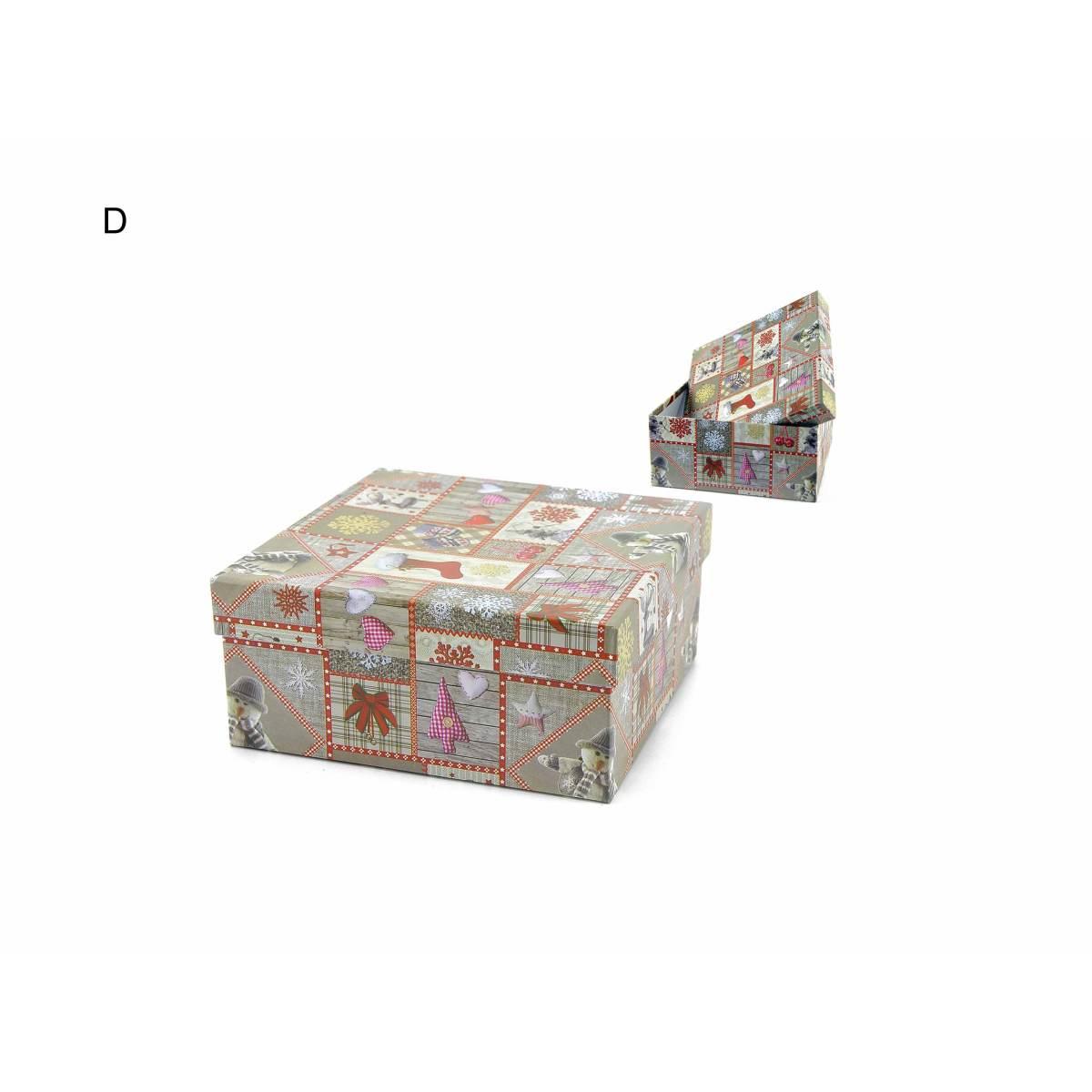 Scatola regalo natalizia quadrata 4 misure