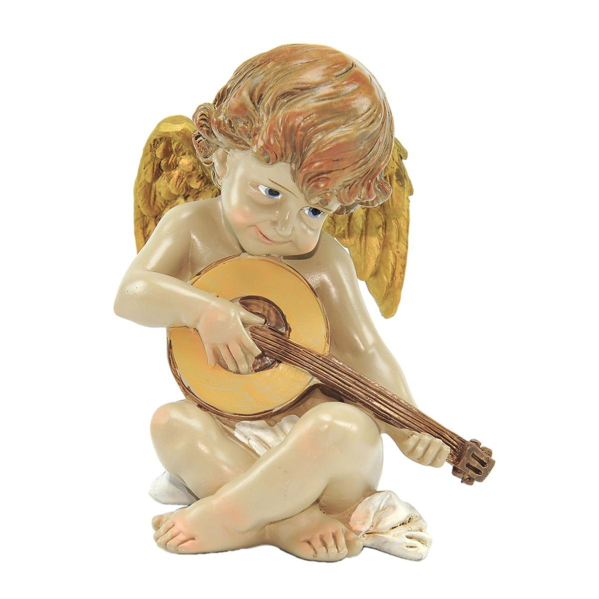 Angelo ceramica seduto chitarra 14 cm