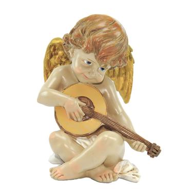 Angelo ceramica seduto chitarra 14 cm