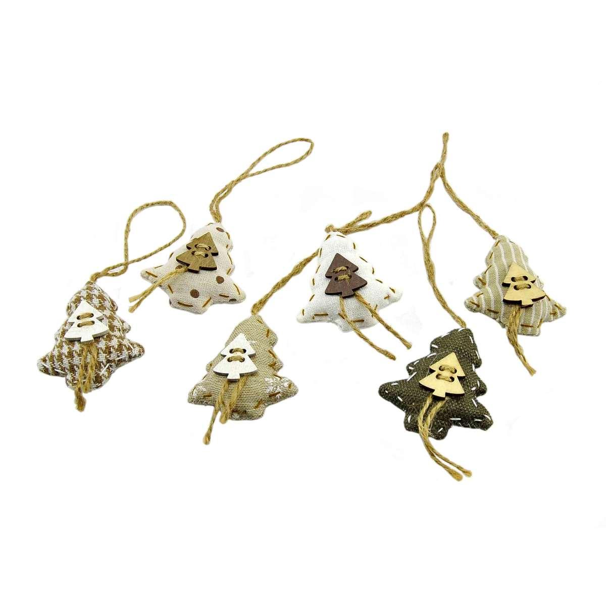 Decorazione natalizia albero in tessuto da Set 6 pz