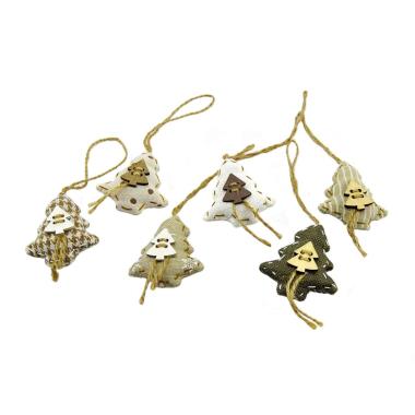 Decorazione natalizia albero in tessuto da Set 6 pz