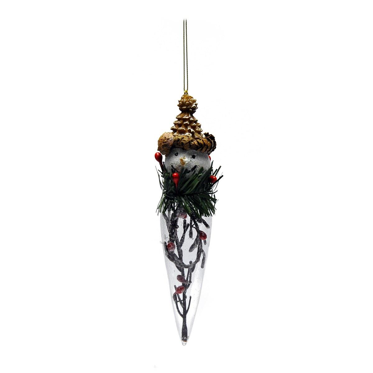 Decorazione natalizia pupazzo neve vetro 4 cm