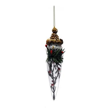 Decorazione natalizia pupazzo neve vetro 4 cm