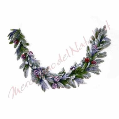 Ghirlanda natalizia verde innevata 180 cm