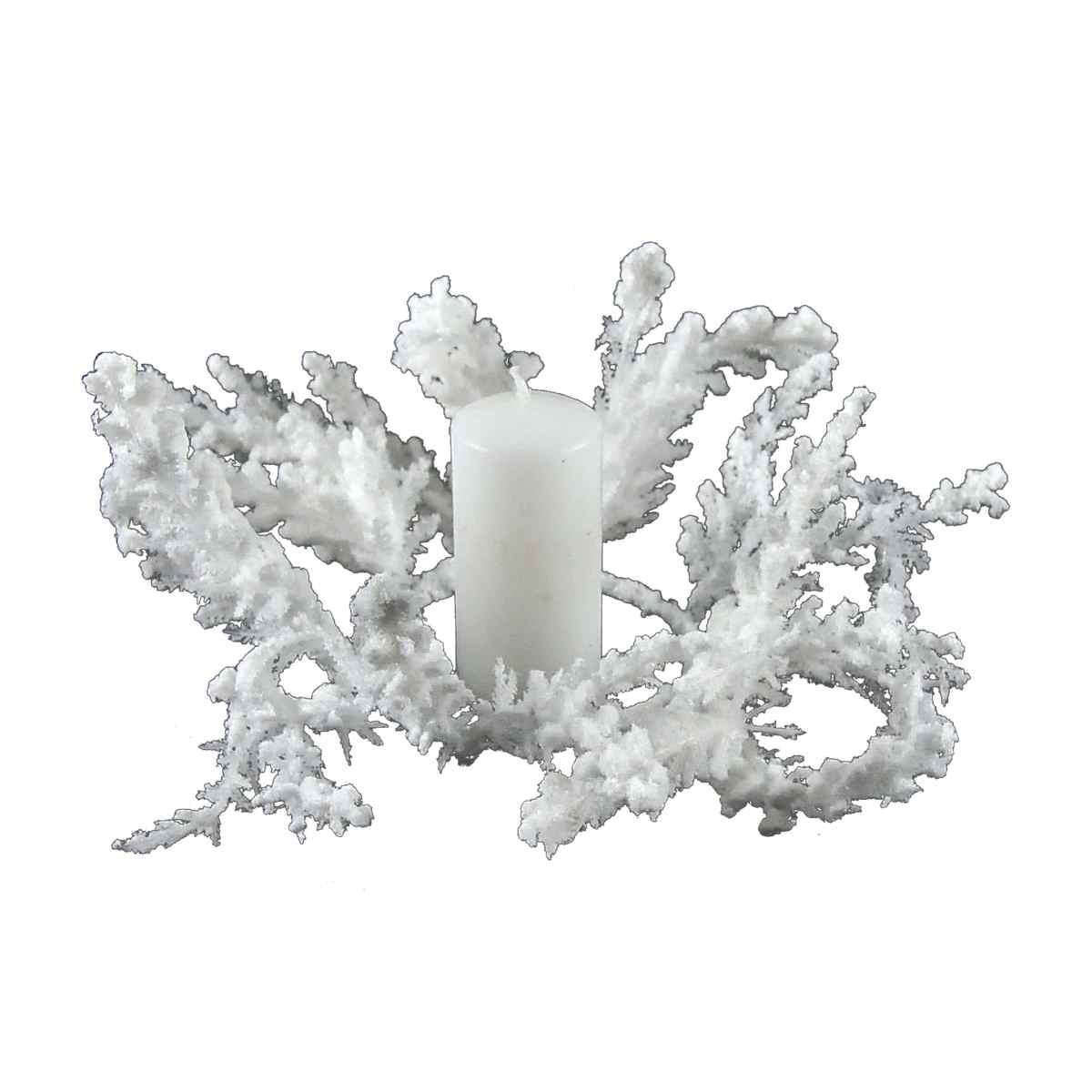 Girocandela natalizio bianco Ø 28 cm