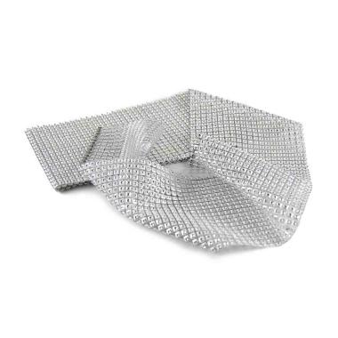 Nastro natalizio strass argento 1,5 mt