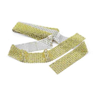 Nastro natalizio strass oro 3 mt