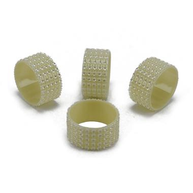 Porta tovaglioli natalizi strass bianchi Set 4 pz