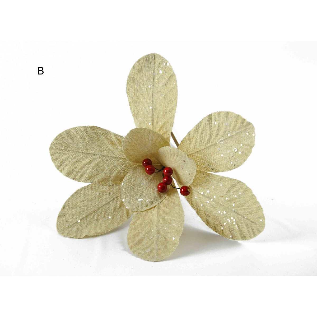 Fiore natale in tessuto 3 colori 40 x 51 cm