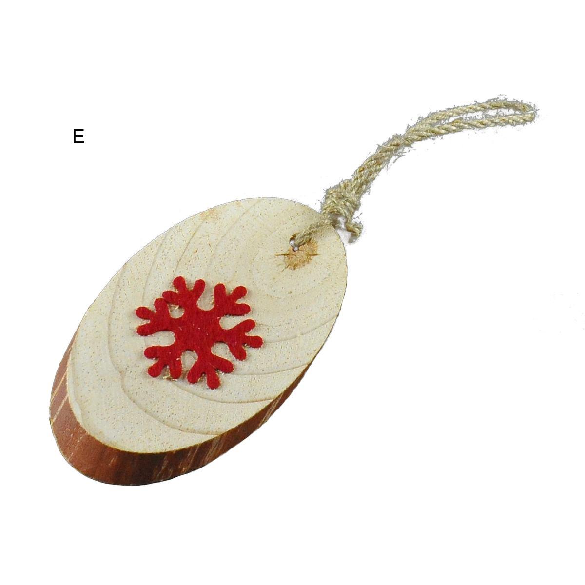 Decorazione natalizia legno ovale 13 cm