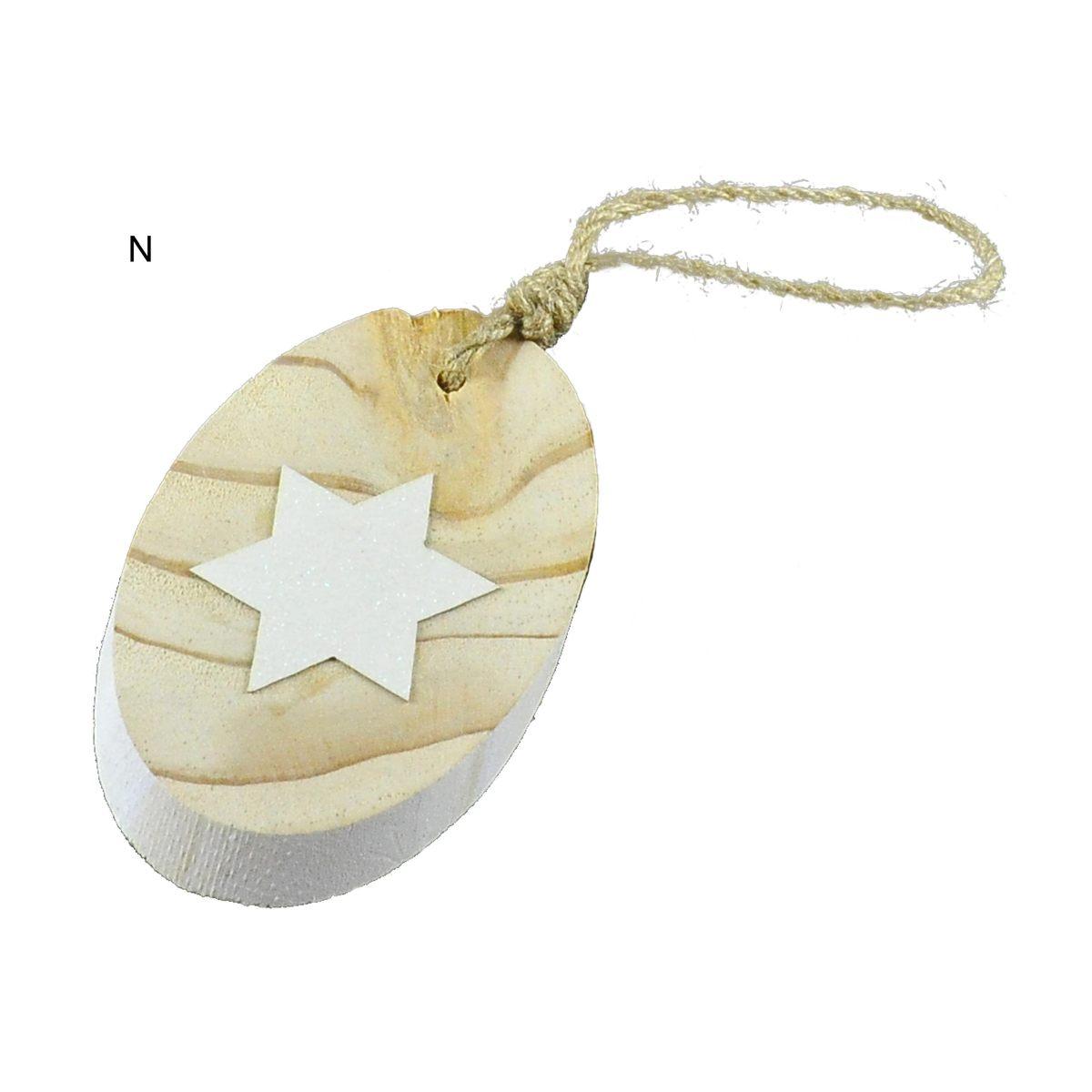 Decorazione natalizia legno ovale 13 cm