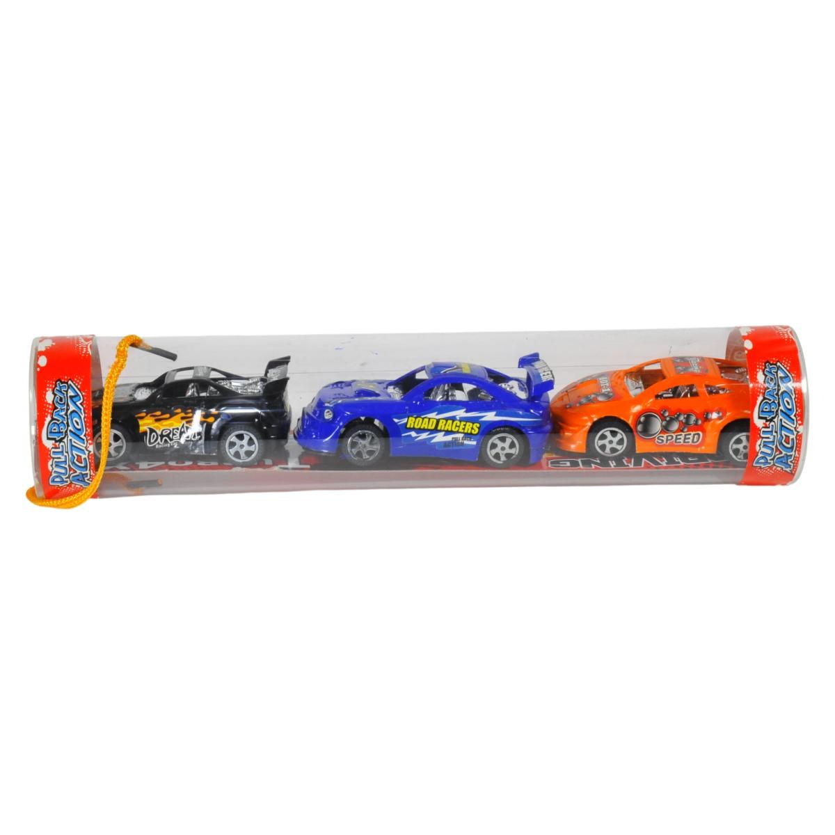 Gioco auto mini in tubo Set 3 pz