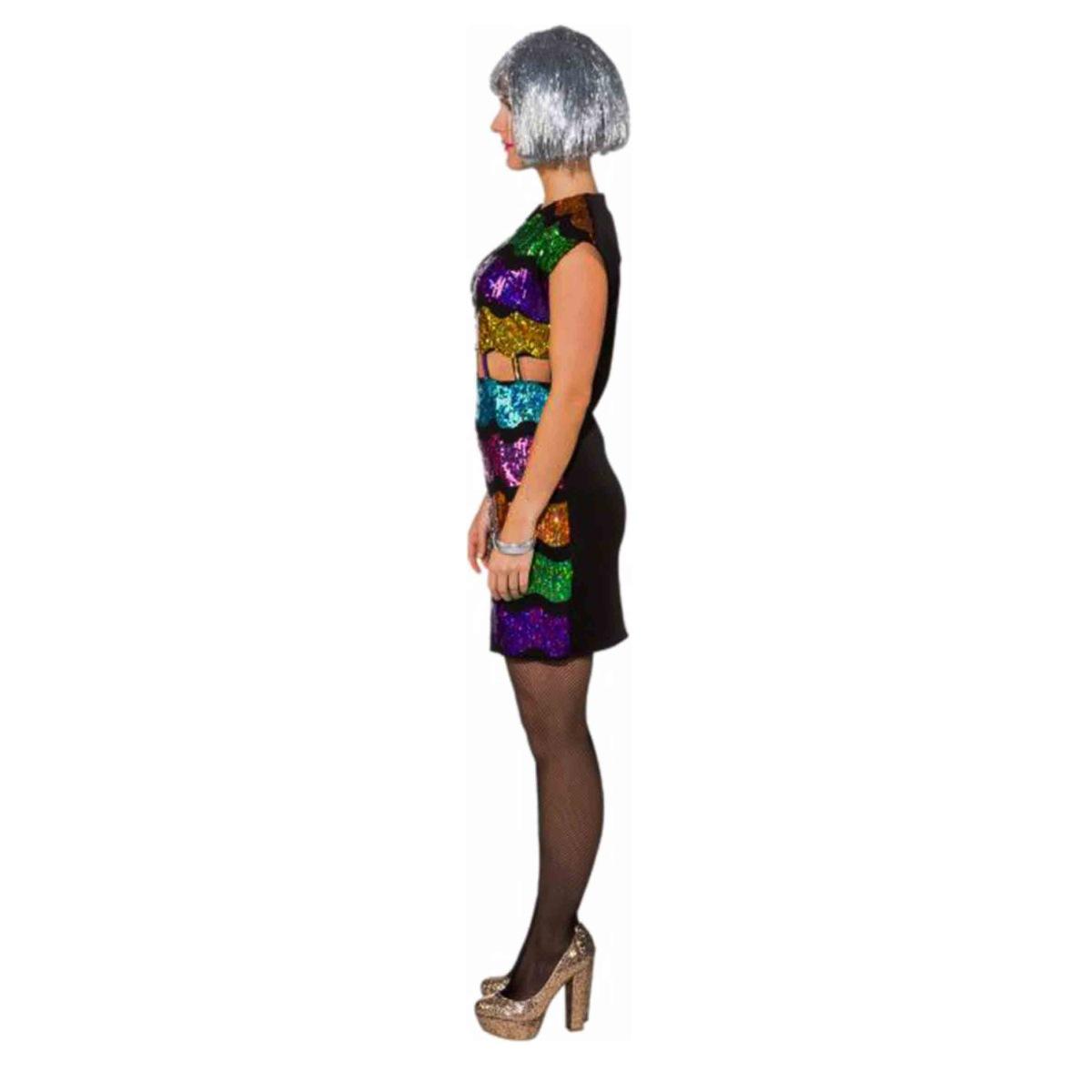 Costume disco paillettes multicolor