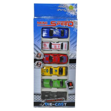 Gioco auto metallo mini speed Set 6 pz