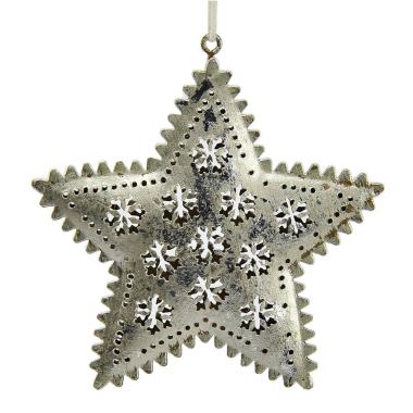 Decorazione natalizia cuore stella metallo