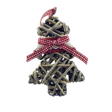 Decorazione natalizia alberello legno decor 18 cm