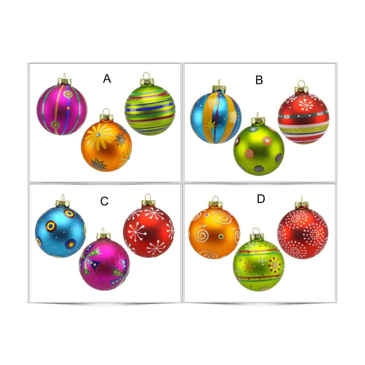 Pallina natalizia vetro collezione multicolor Set 3 pz