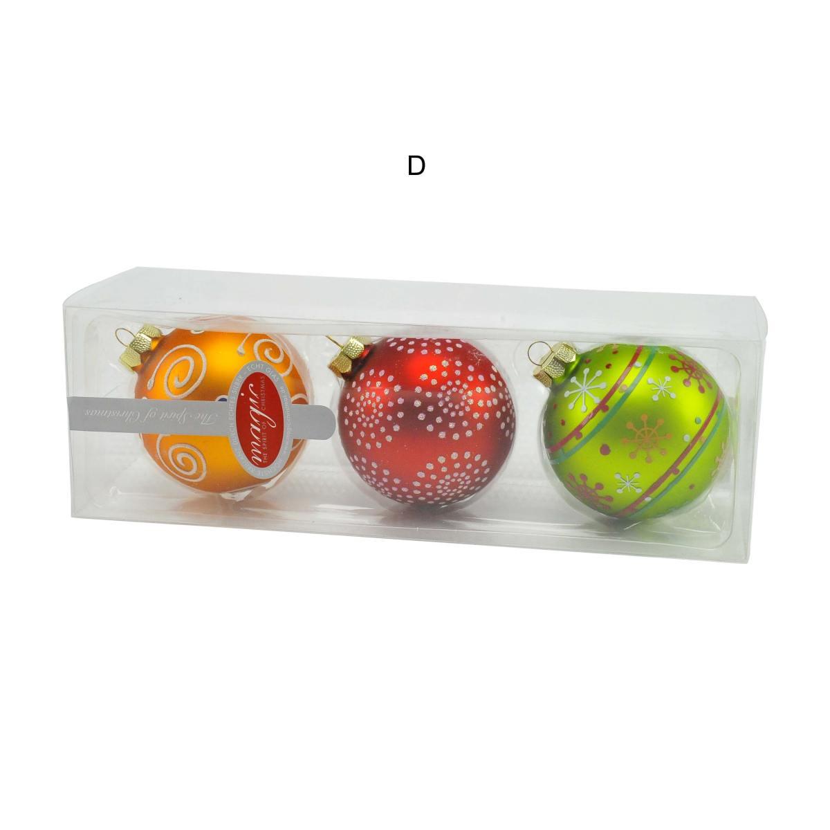 Pallina natalizia vetro collezione multicolor Set 3 pz