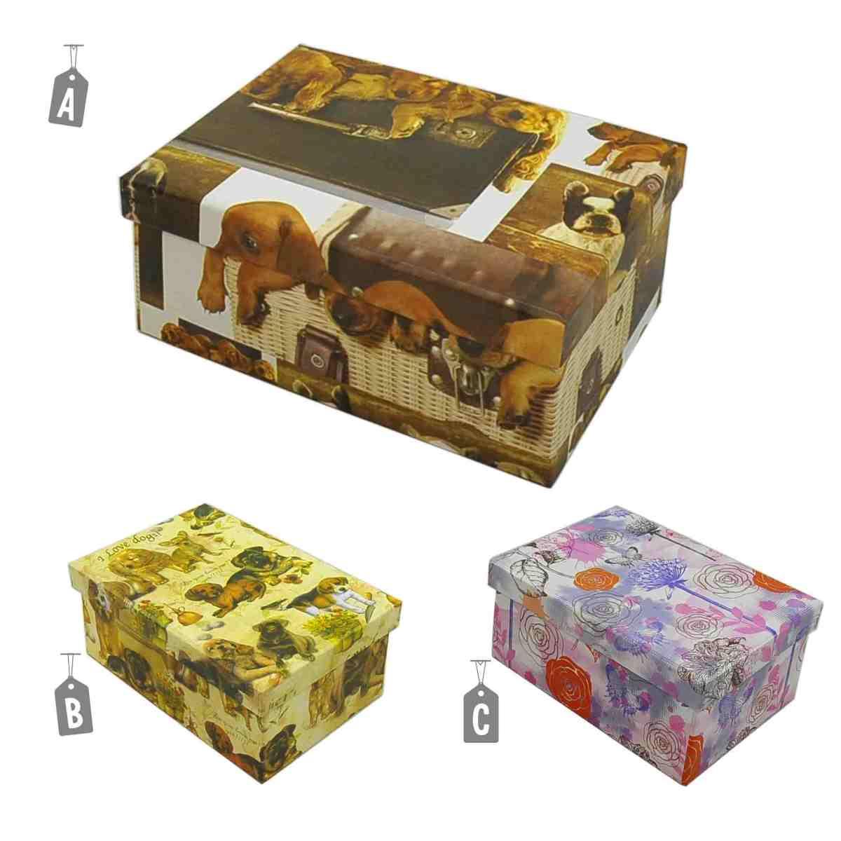 Scatola cartone 4 fiori animali assortiti