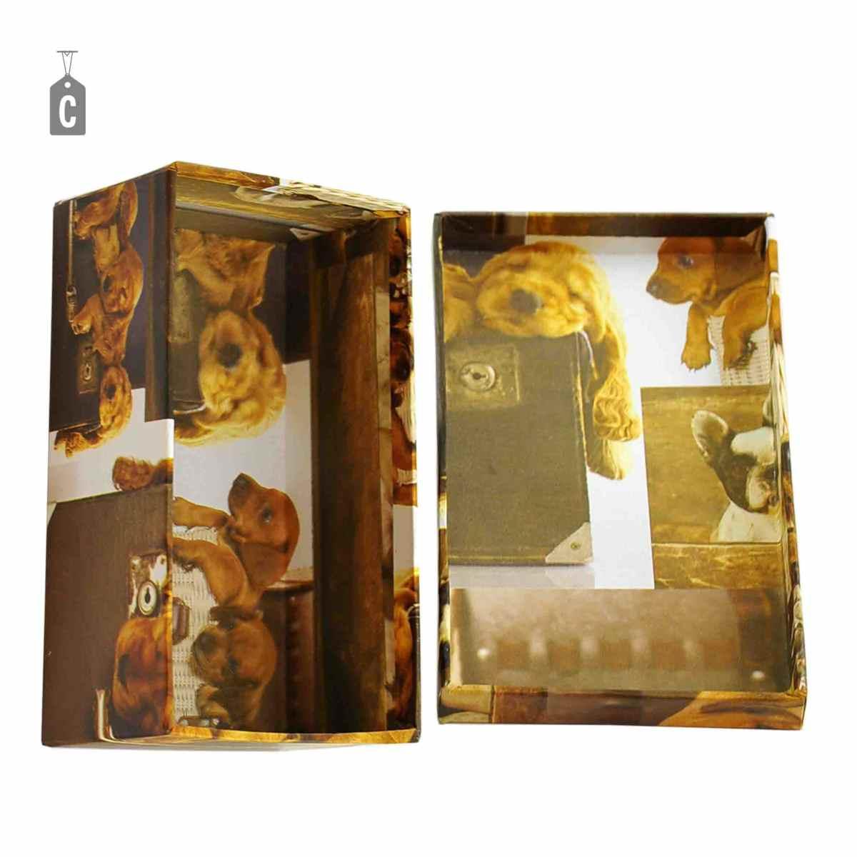 Scatola cartone 2 fiori animali assortiti 14 x 8,5 x 6 cm