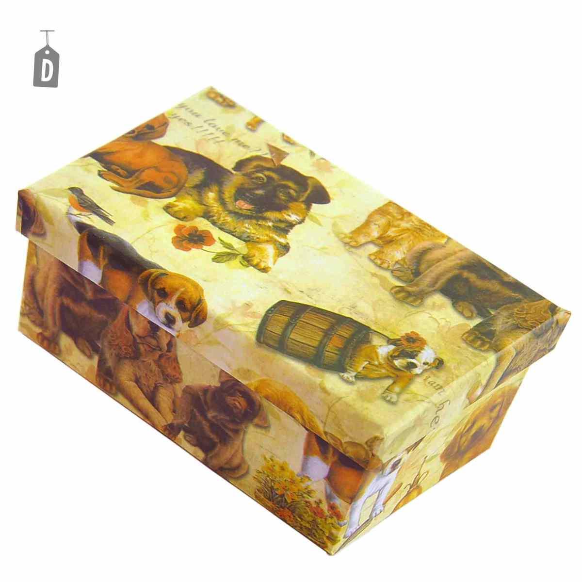 Scatola cartone 2 fiori animali assortiti 14 x 8,5 x 6 cm